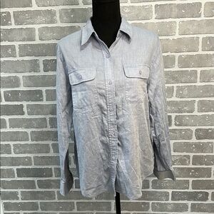 Evan Picone Blue Button Down Shirt Women’s Size‎ 6